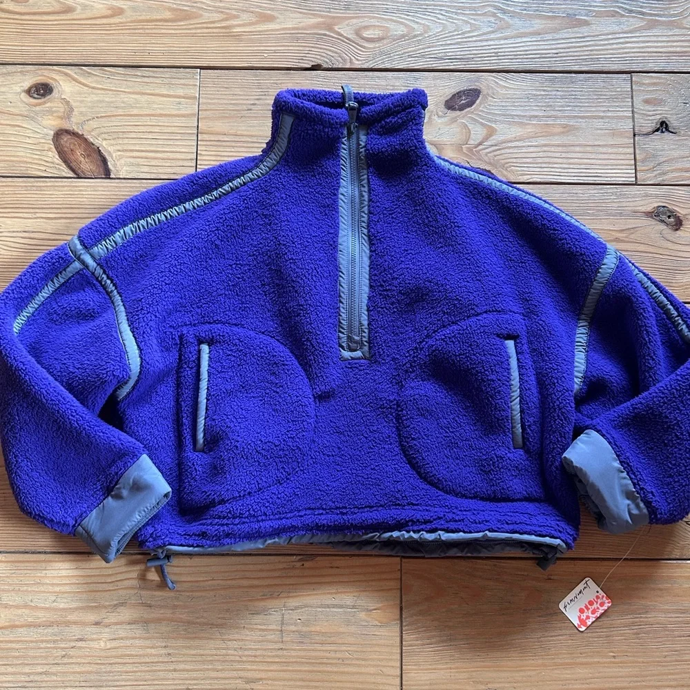 NWT FP Movement Mountain High Half-Zip Fleece Size XS Purple and Gray - Picture 4 of 10